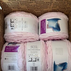 Bernat Baby Blanket Yarn in Pink and Blue